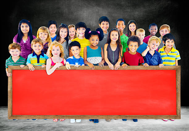 istock Diversity Friendship Group of Kids Education Blackboard Concept 480531704