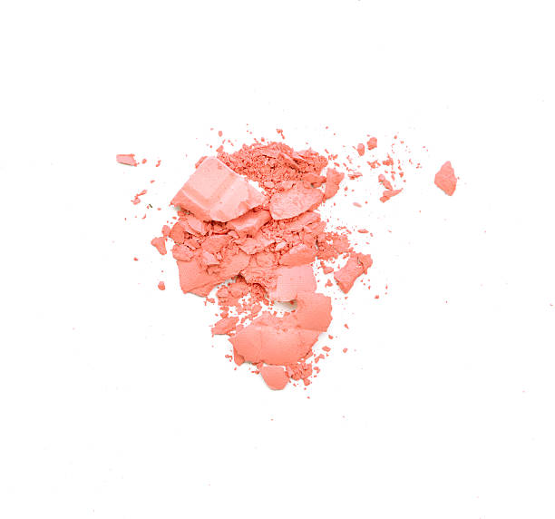 istock Makeup cheeks and eye. Pink Cosmetic powder on white 480535058