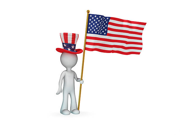 istock Small person with American flag. 480536805
