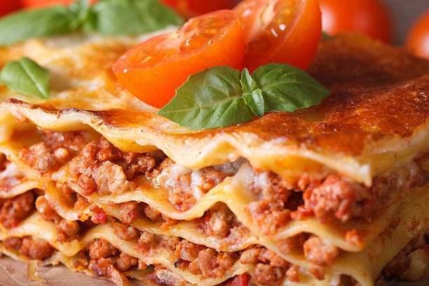 istock Tasty lasagna with basil and tomatoes macro horizontal 480536896