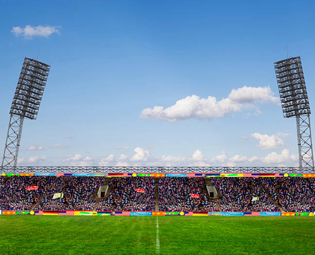 fußballplatz mit score bord - recreate stock-fotos und bilder