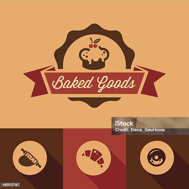 Bakery Design Icons Stock Illustration - Download Image Now - Art Product, Badge, Baked