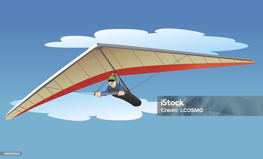Volant en deltaplane - clipart vectoriel de Deltaplane - Sport aérien libre de droits