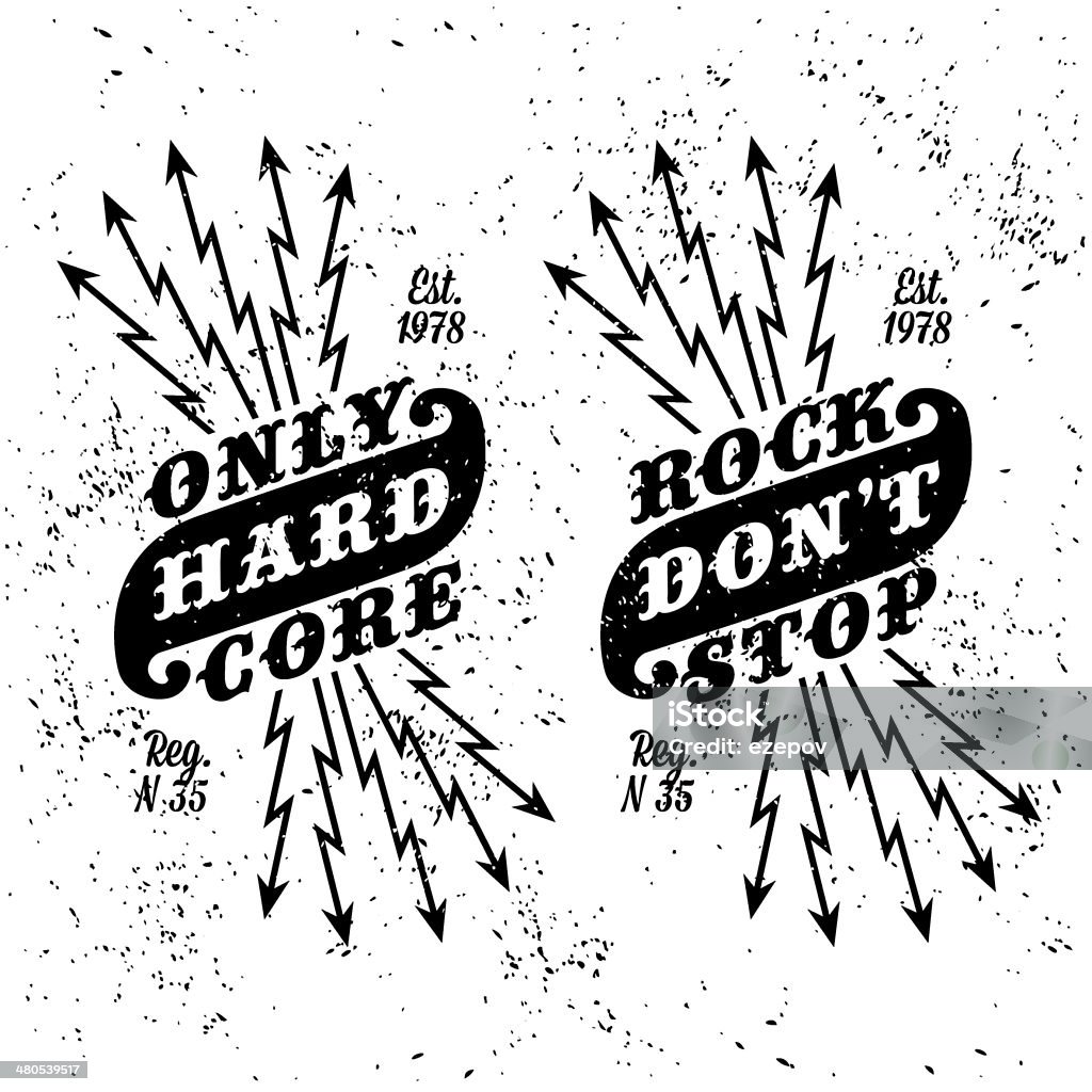 vintage label vintage label " rock don't stop" ( T-Shirt Print ) Tattoo stock vector