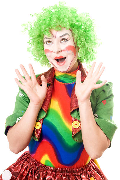 istock Cheerful female clown 480540911