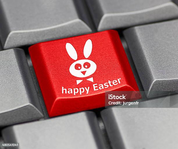 Computer Keyfrohe Ostern Mit Hase Stockfoto und mehr Bilder von 2014 - 2014, 2015, 2016