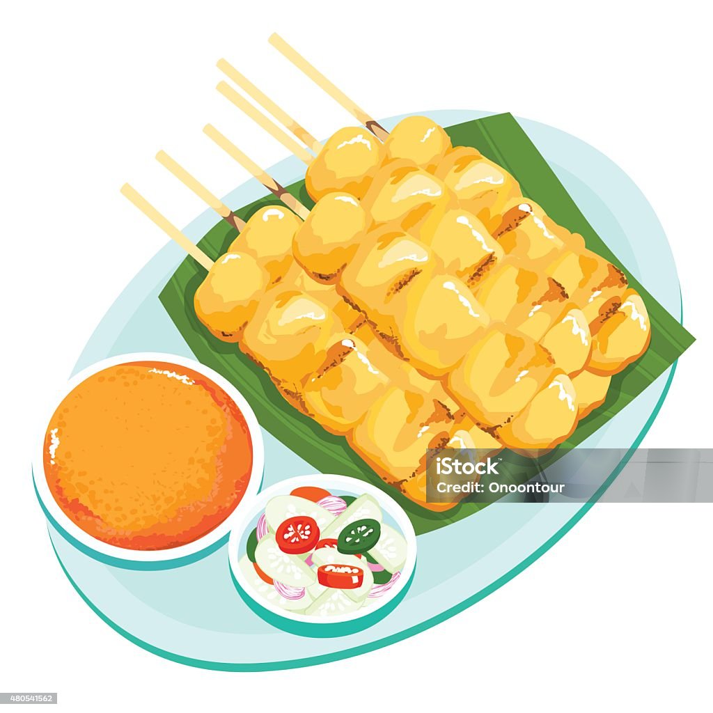 Pork grill with curry and coconut milk vector Pork grill with curry and coconut milk vector illustration 2015 stock vector