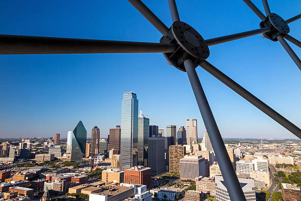 istock Dallas, Texas cityscape with blue sky at sunset 480543062