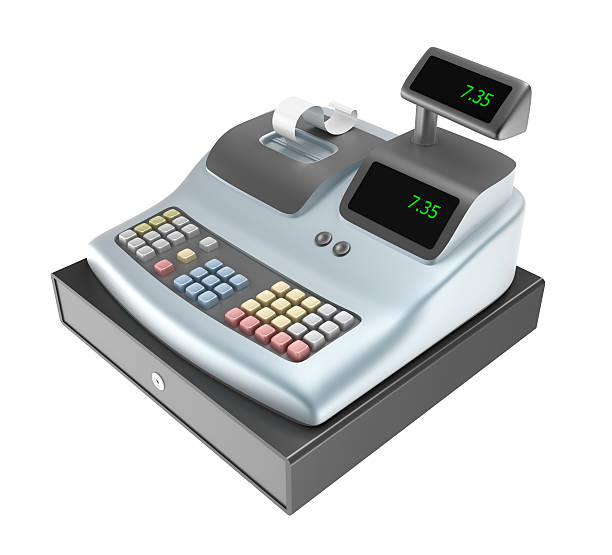 istock Cash register isolated on white 480543330