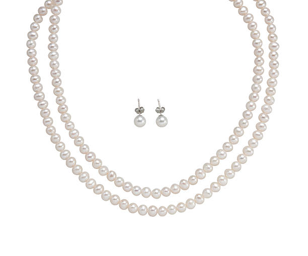 istock Pearl Earring and necklace isolated on white 480546518