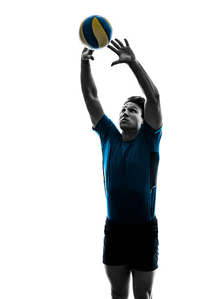 istock volley ball player man silhouette white background 480547242