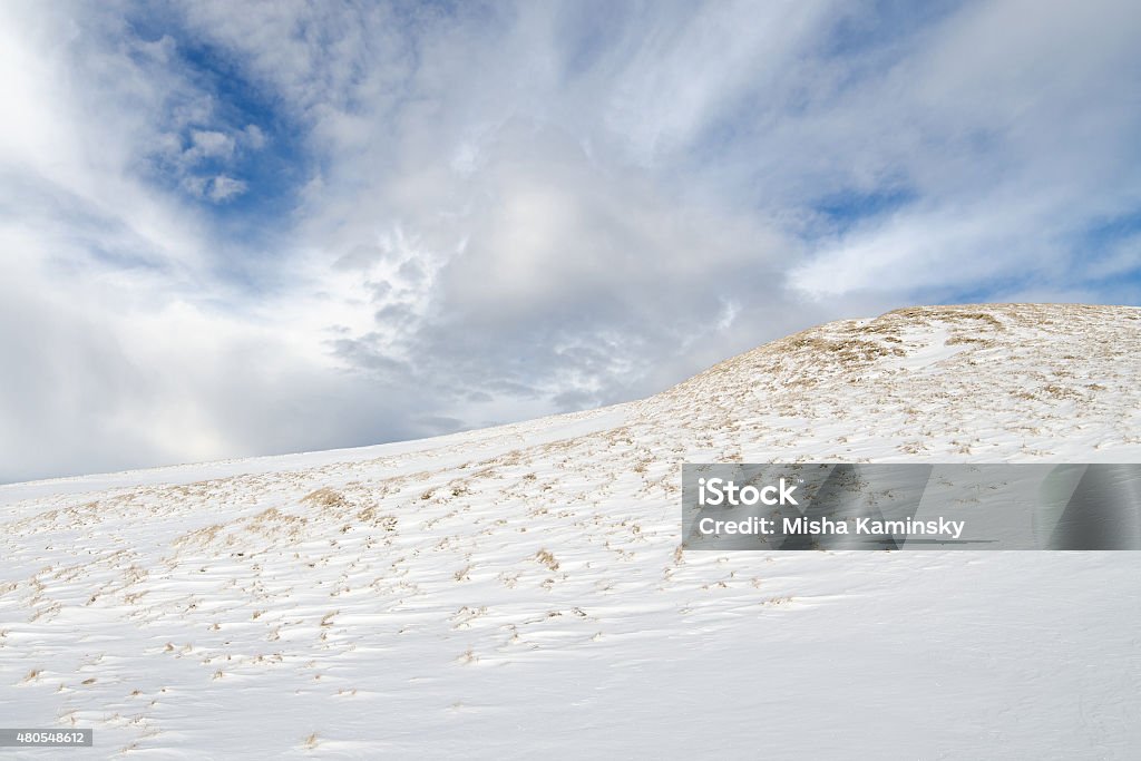 Winter morning Wonderful winter morning on the snowy slopes of Carpathian Mountains 2015 Stock Photo