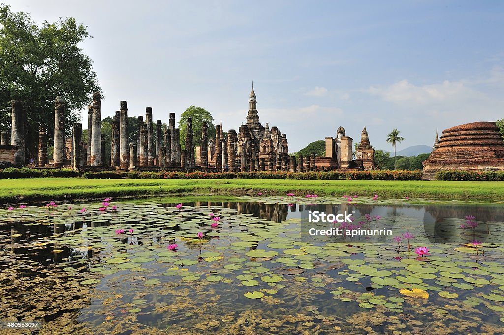 Sukothai historical park Sukothai historical park, Unesco world heritageSukothai historical park, Unesco world heritage Archaeology Stock Photo