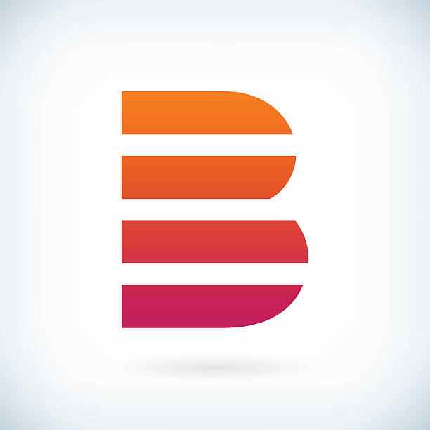 stripes letter B icon design element template vector art illustration