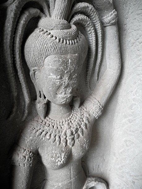 apsara, angkor wat - angkor wat prehistoric art apsara angkor zdjęcia i obrazy z banku zdjęć