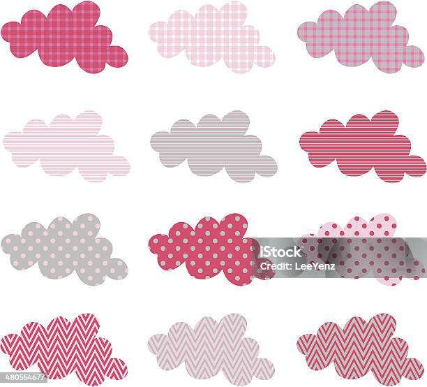 Cute Cloud Pattern Design Set Illustration Stock Illustration - Download Image Now - Backgrounds, Bonding, Chevron Pattern