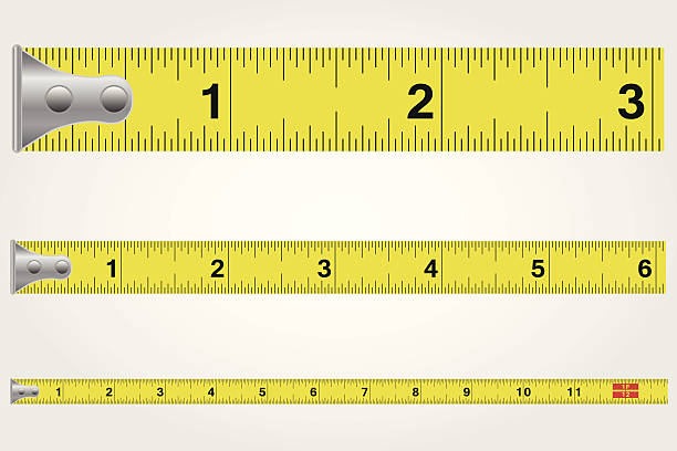 illustrazioni stock, clip art, cartoni animati e icone di tendenza di metro a nastro illustrazione - ruler tape measure instrument of measurement centimeter