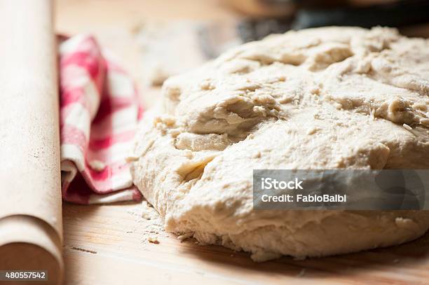 Dough For Bread Stock Photo - Download Image Now - 2015, Bagel, Baguette