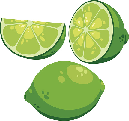 Vector cartoon set of limes