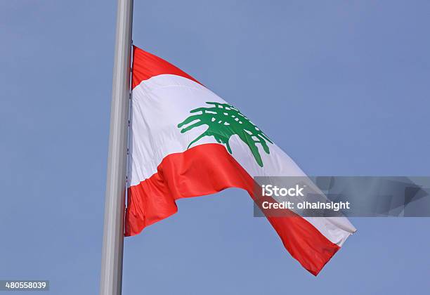 Flag Of Lebanon Stock Photo - Download Image Now - Authority, Blue, Cedar Tree