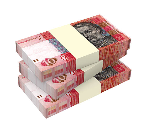 istock Ukrainian money isolated on white background. 480559019