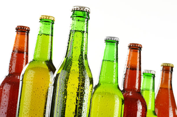 istock Bottles of beer isolated on white background 480560157