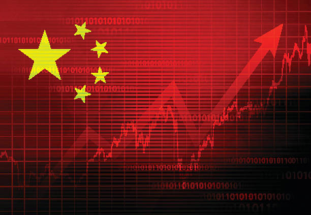 illustrations, cliparts, dessins animés et icônes de arrière-plan de l'économie chinoise - business stock market stock market data instrument of measurement