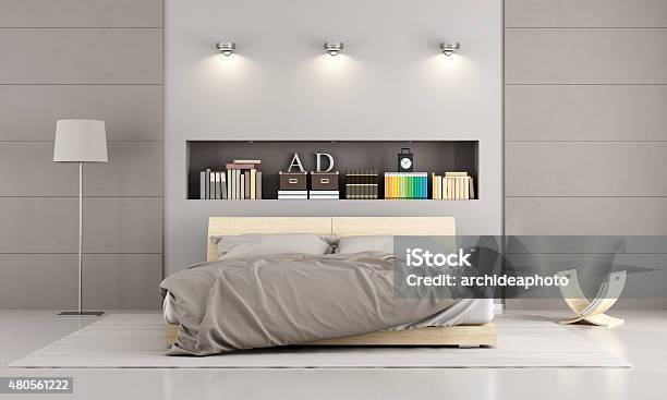 Modern Bedroom Stock Photo - Download Image Now - 2015, Apartment, Architecture