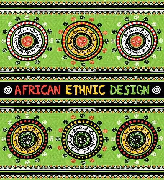 Vector illustration of African ethnic  design with abstract geometric ornament