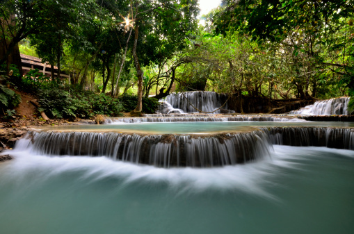 Tadklangsi waterfall at luangprabang , Lao