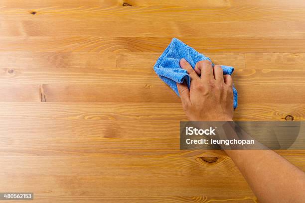 Cleaning Table By Hand Stock Photo - Download Image Now - Adult, Blue, Boys