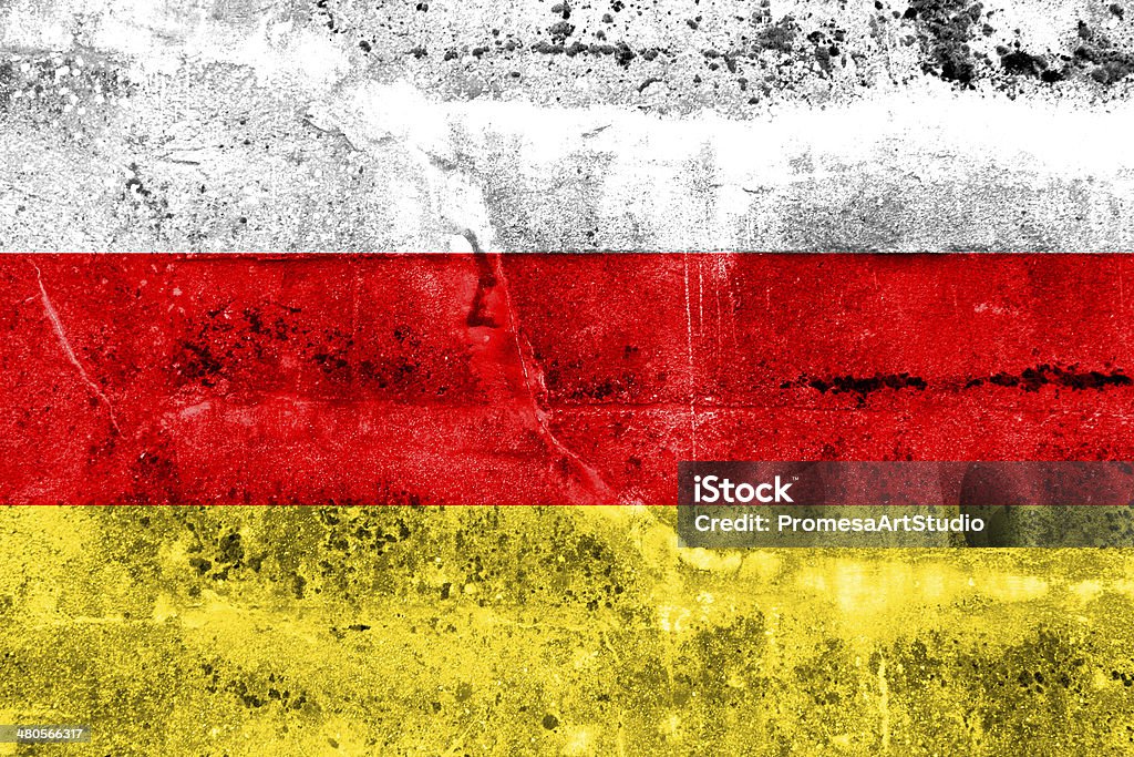 South Ossetia Flag painted on grunge wall Architecture Stock Photo