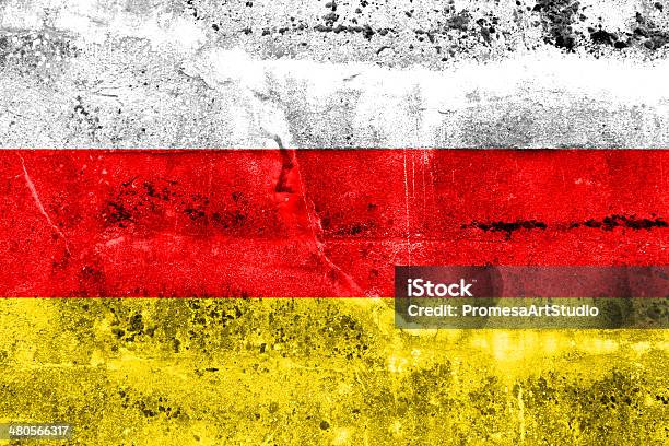 South Ossetia Flag Painted On Grunge Wall Stock Photo - Download Image Now - Architecture, Backgrounds, Close-up