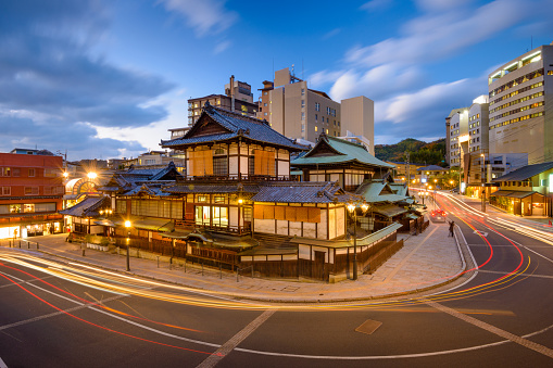 Matsuyama, Japan cityscape at Dogo Onsen.