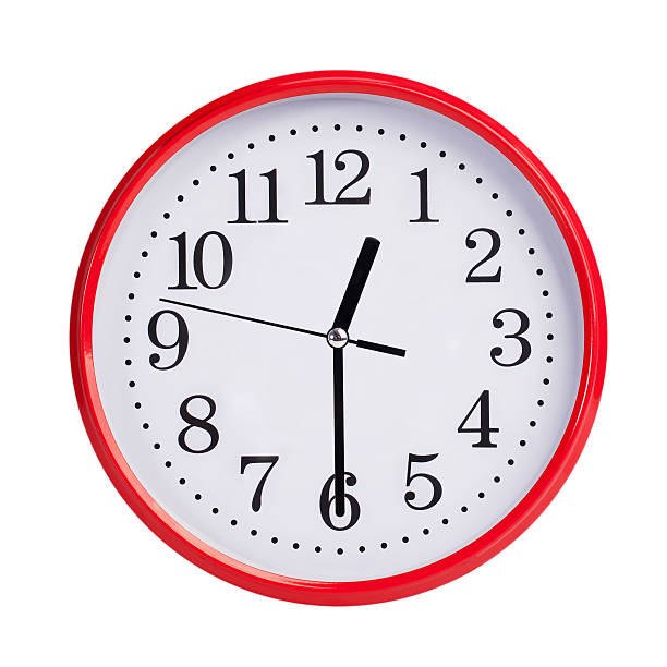 istock Round clock shows half of the first 480572801