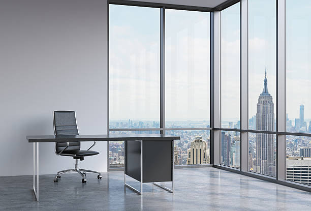 istock workplace in a modern corner panoramic office in New York, 480576016