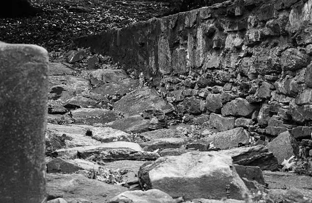 stone path in black and white