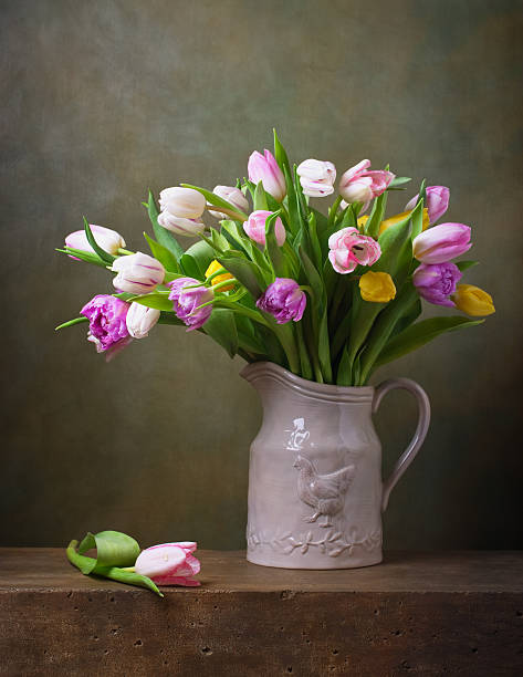 istock Still life with colorful tulips 480579929