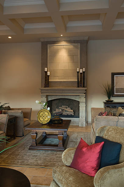 istock Living Room With Fireplace 480580517