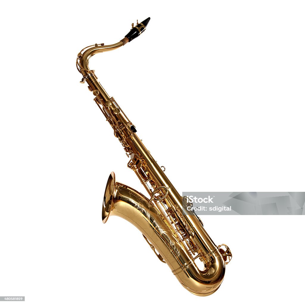 Saxofone isolado - Foto de stock de Instrumento musical royalty-free