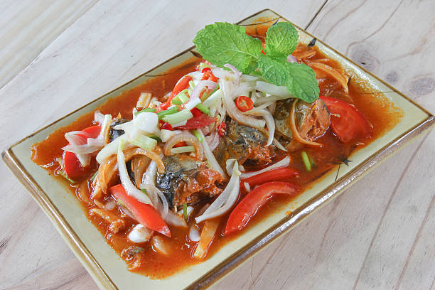 istock Salad with mackerel in tomato sauce 480582610