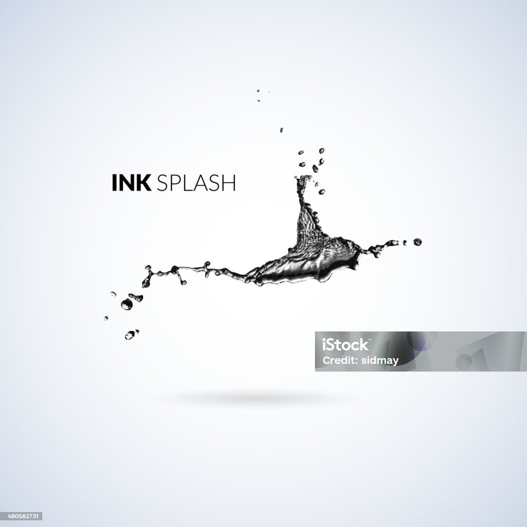 Black ink paint or oil splash isolated on white Black ink paint or oil splash isolated on white, vector background illustration Abstract stock vector