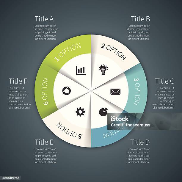 Moderne Vektorinfografik Für Businessprojekt Stock Vektor Art und mehr Bilder von Teilabschnitt - Teilabschnitt, Zahl 6, Abstrakt