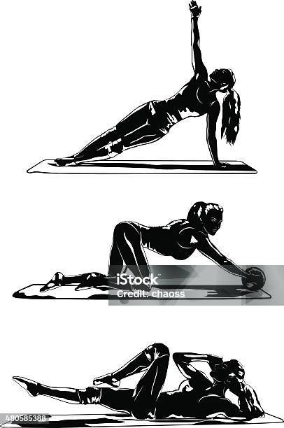 Sports Woman Stock Illustration - Download Image Now - 2015, Abdominal Muscle, Adult