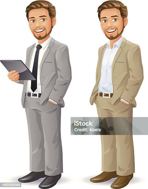 Young Businessman With Beard Stock Illustration - Download Image Now - Men, Cartoon, Business