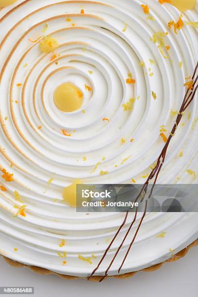 Spiral Pattern Lemon Meringue Tart Stock Photo - Download Image Now - 2015, American Culture, Baked