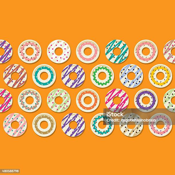 Donut Pattern Border Colorful Donut Border Background Stock Illustration - Download Image ...