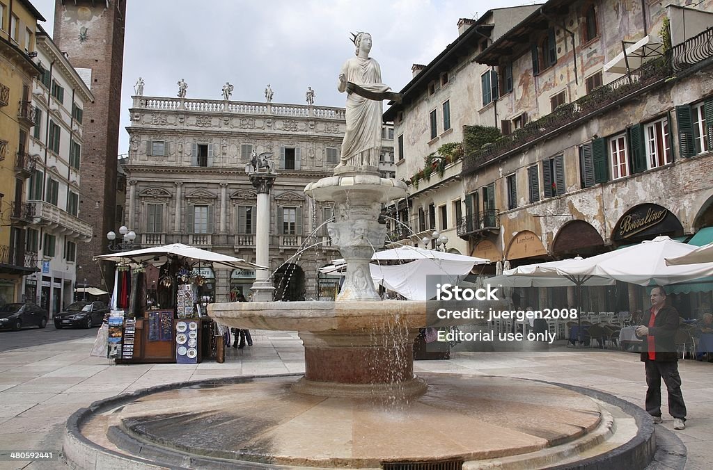 Piazza delle Erbe in Verona, Italien, - Lizenzfrei Architektur Stock-Foto