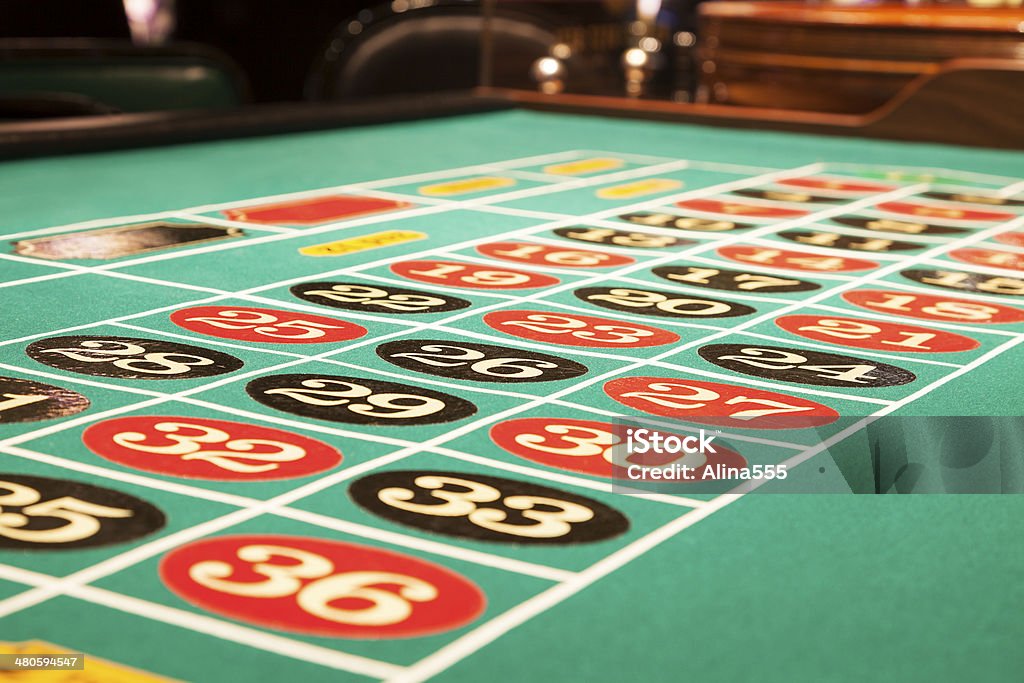 Superfície de uma Mesa de Roleta no casino - Royalty-free Acaso Foto de stock