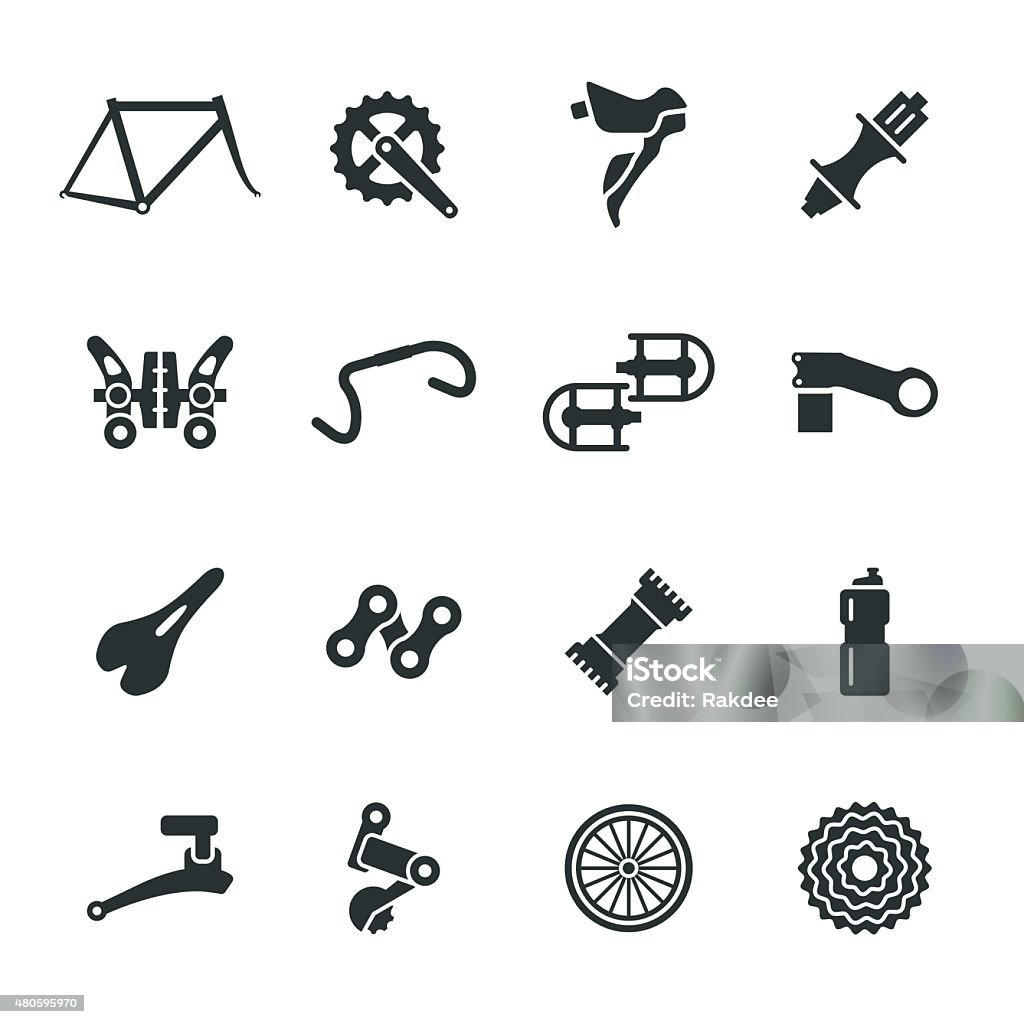 Bicycle Parts Silhouette Icons Set 1 Bicycle Parts Silhouette Icons Set 1 Vector EPS File. Bicycle stock vector